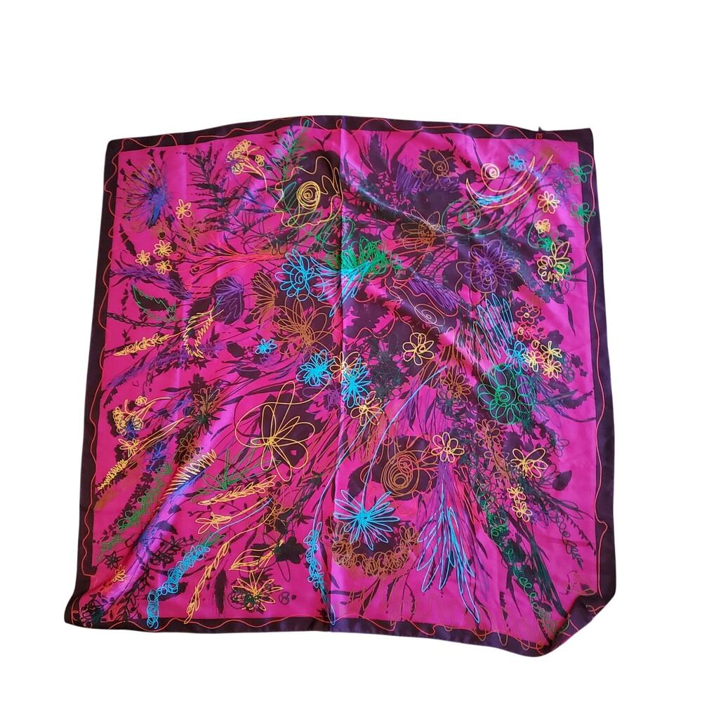 Vibrant Cynthia Rowley abstract graffiti scarf. 39"